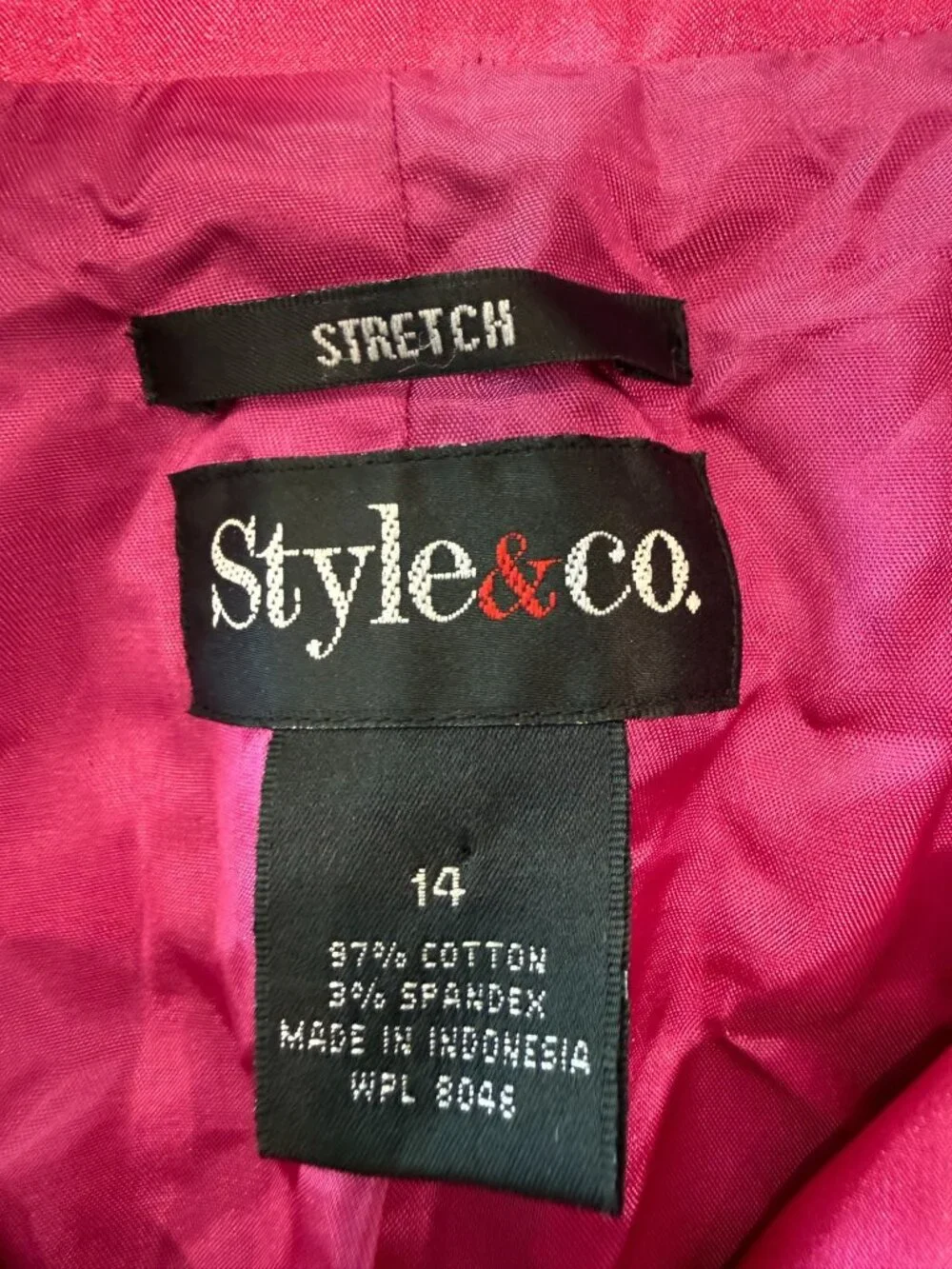 Style & Co. Pink Corduroy Stretch Jacket - Size 14